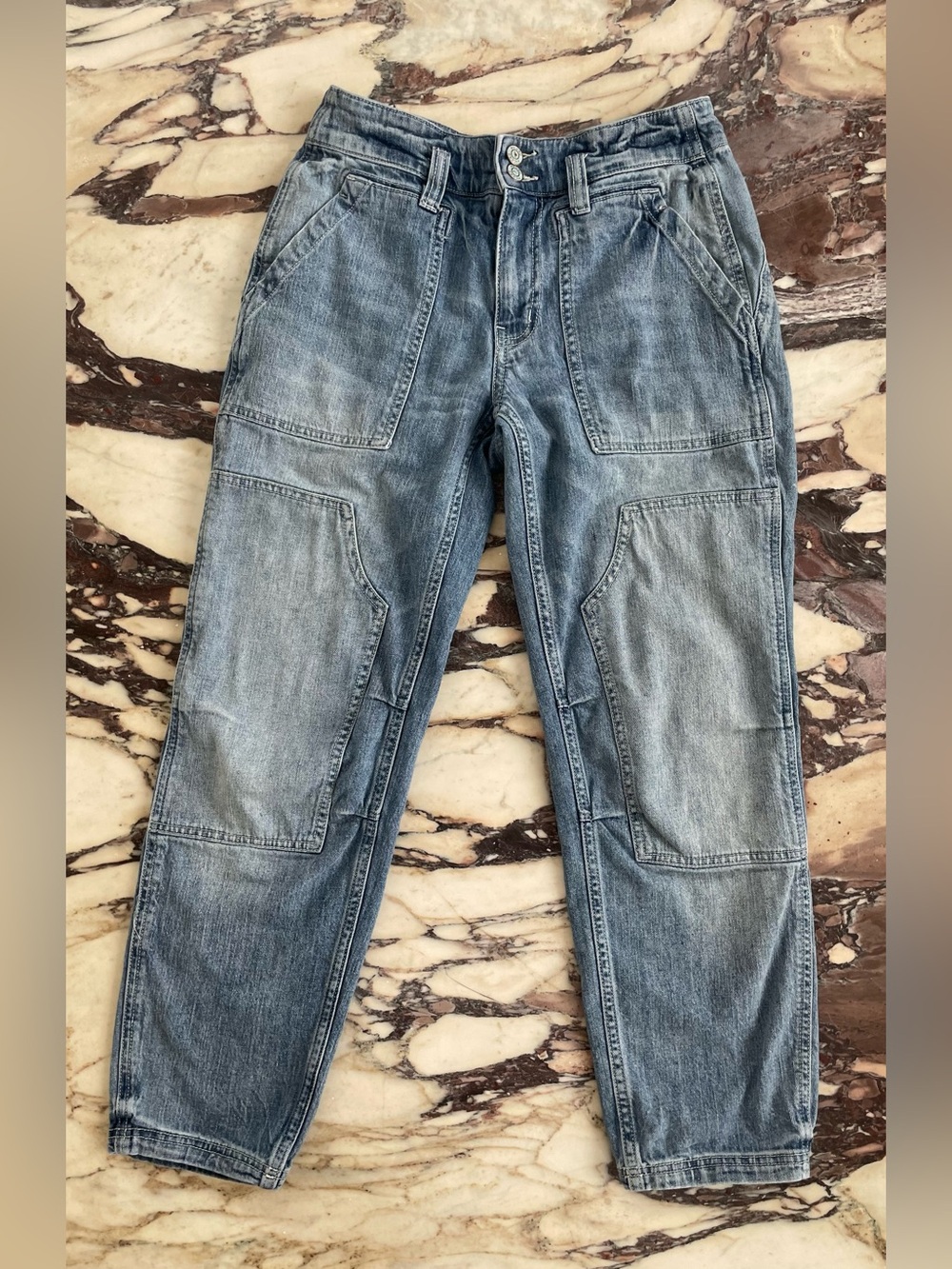 Pilcro Faded Blue Barrel Utility Jeans S / 25